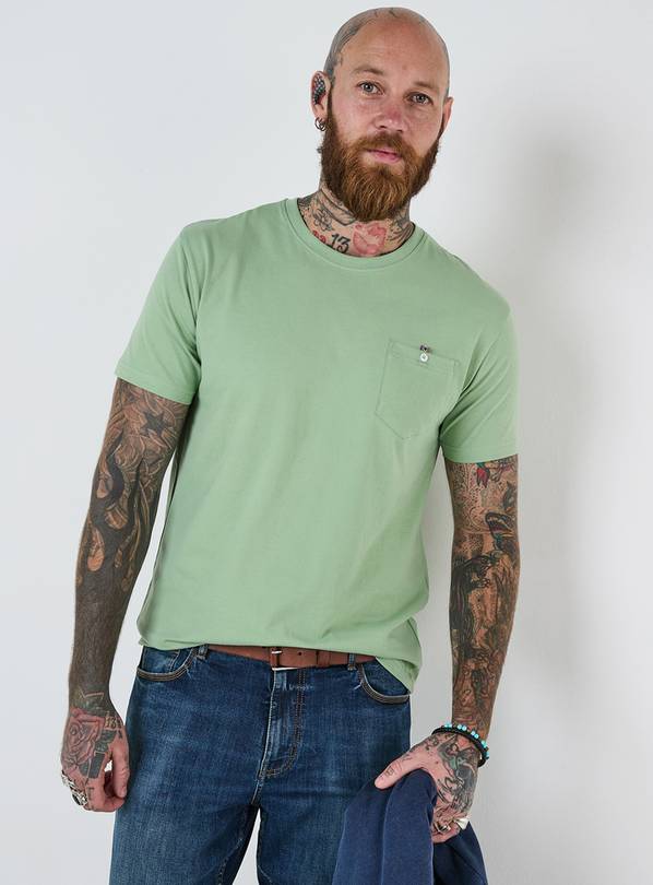 JOE BROWNS Chest Pocket Crew Neck T Shirt Sage XXL